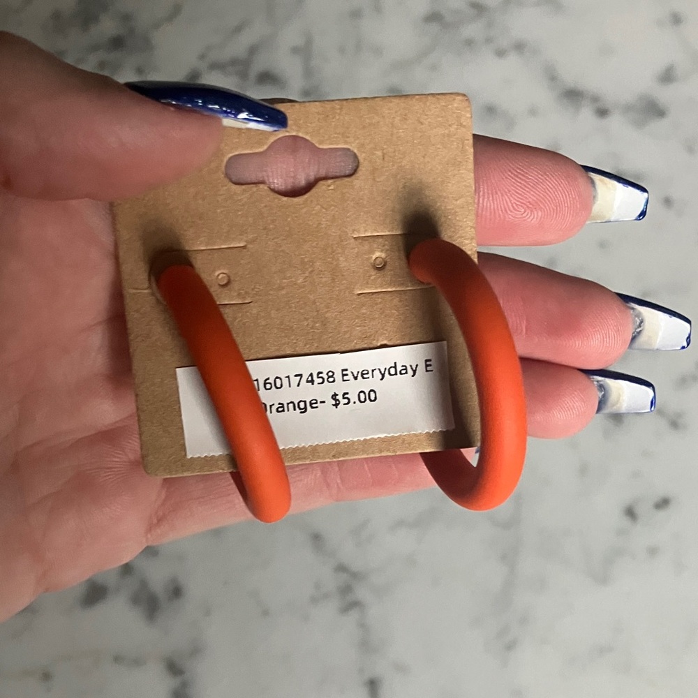 Bold Orange Hoop Earrings